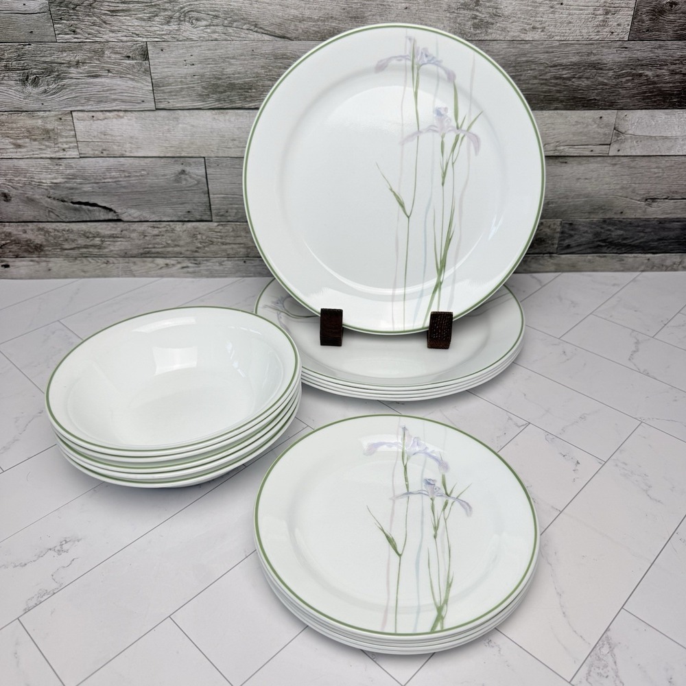 Corelle Shadow Iris Set of 15 pieces - Dinner Plates, Salad Plates & Bowls READ
